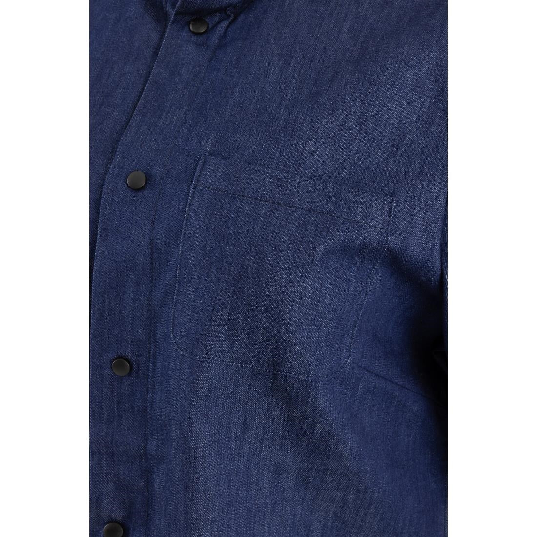 Southside NY Queens Womens Denim Lightweight Chefs Shirt Size L • PAS-BA003-L