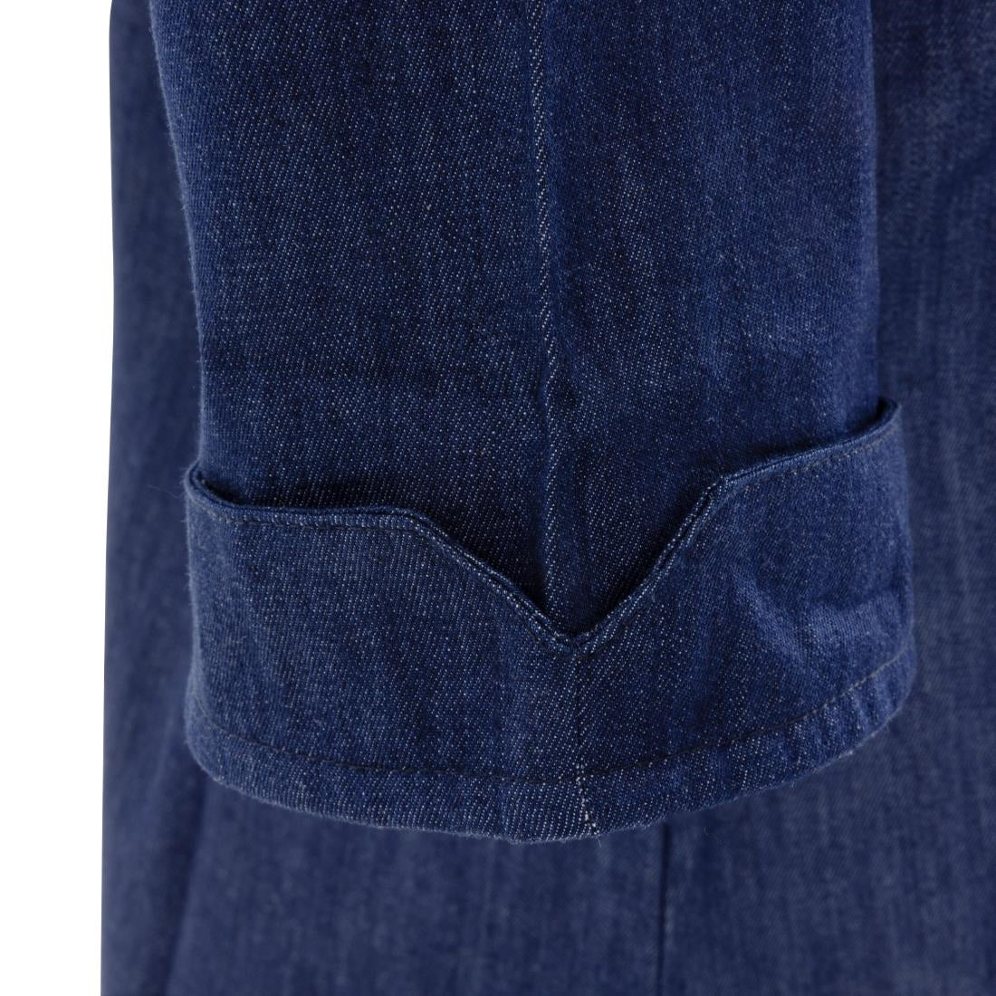 Southside NY Queens Womens Denim Lightweight Chefs Shirt Size L • PAS-BA003-L