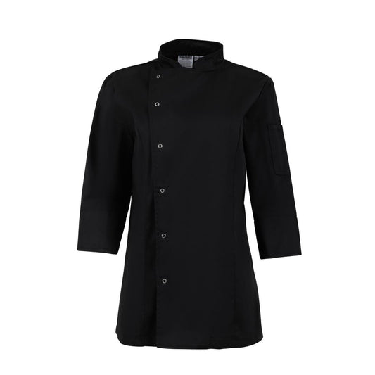 Whites Ladies Fitted Chef Jacket Black Size S • PAS-BA110-S