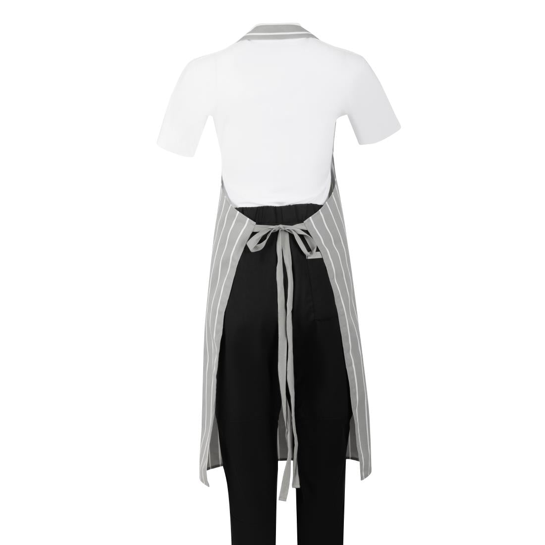 Whites Bib Apron Grey/White Butchers Stripe • PAS-BA111