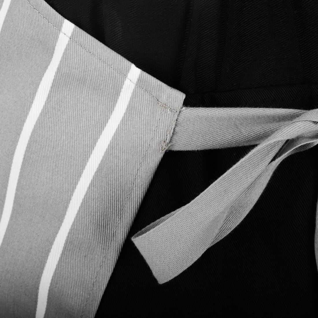 Whites Bib Apron Grey/White Butchers Stripe • PAS-BA111