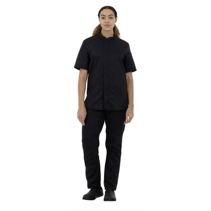 Southside Harlem Short Sleeve Zipper Chef Jacket Black Size XL • PAS-BA115-XL