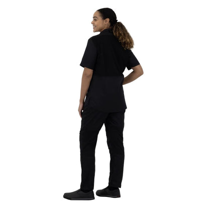 Southside Harlem Short Sleeve Zipper Chef Jacket Black Size M • PAS-BA115-M