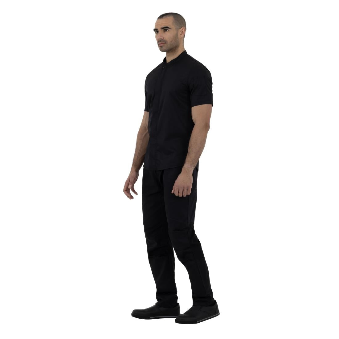 Southside Harlem Short Sleeve Zipper Chef Jacket Black Size XL • PAS-BA115-XL