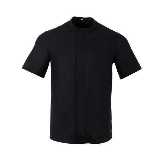 Southside Harlem Short Sleeve Zipper Chef Jacket Black Size XL • PAS-BA115-XL