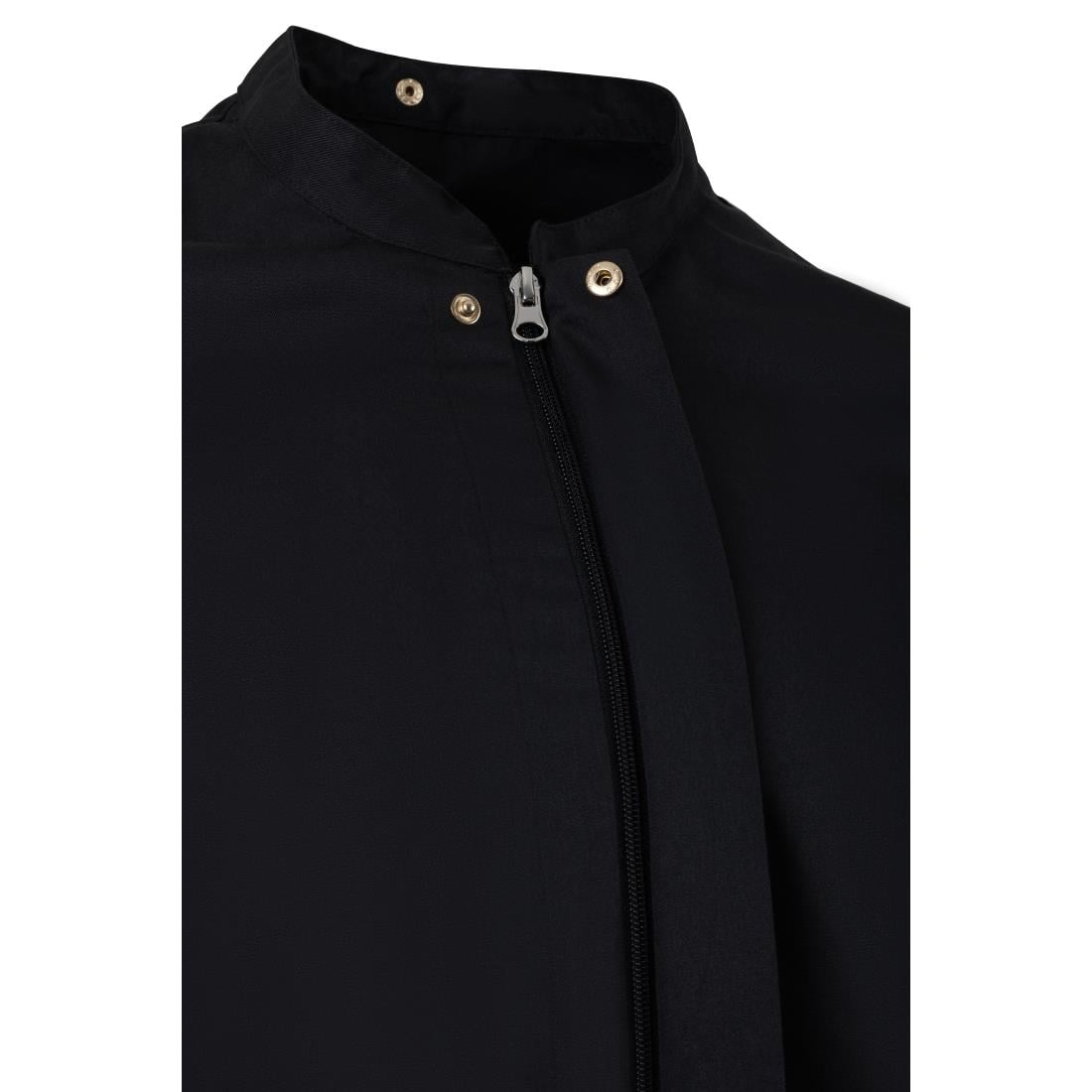 Southside Harlem Short Sleeve Zipper Chef Jacket Black Size M • PAS-BA115-M