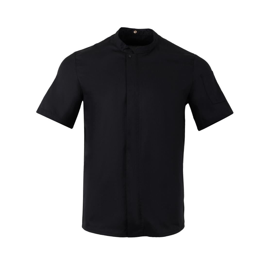 Southside Harlem Short Sleeve Zipper Chef Jacket Black Size M • PAS-BA115-M