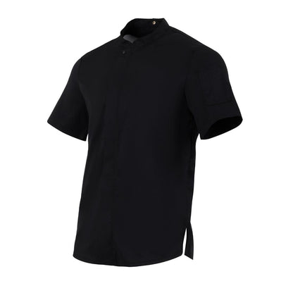 Southside Harlem Short Sleeve Zipper Chef Jacket Black Size S • PAS-BA115-S