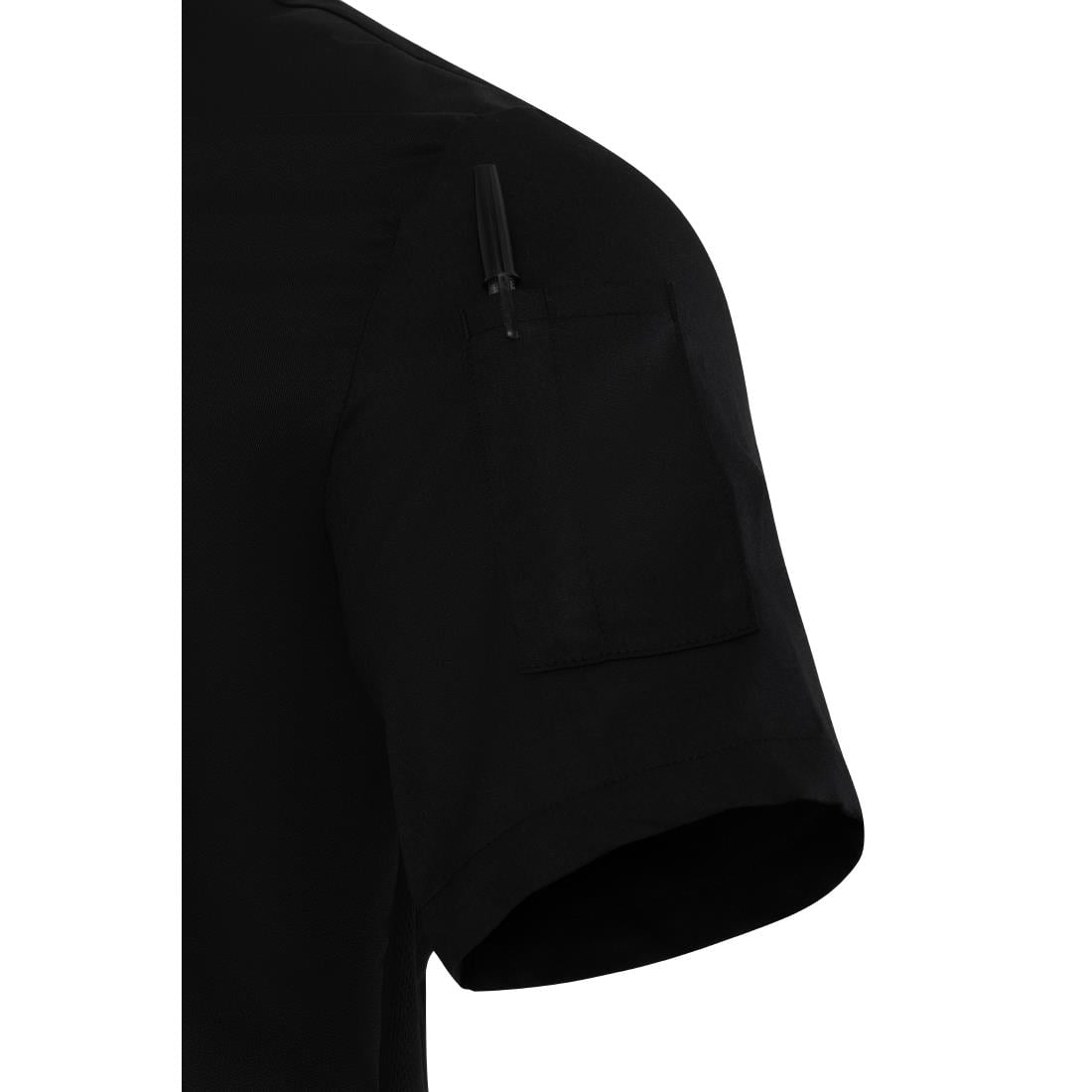 Southside Harlem Short Sleeve Zipper Chef Jacket Black Size S • PAS-BA115-S