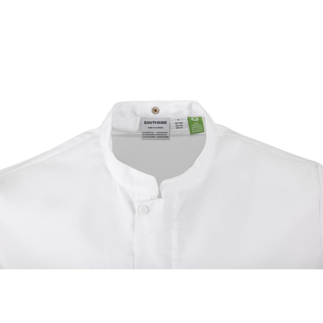 Southside Harlem Zipper Chefs Jacket White Short Sleeve Mesh Size XL • PAS-BA116-XL
