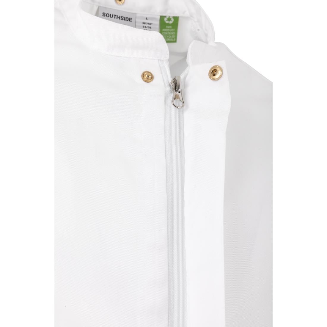 Southside Harlem Zipper Chefs Jacket White Short Sleeve Mesh Size M • PAS-BA116-M