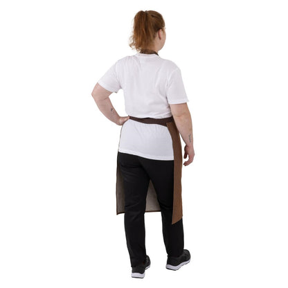 Southside Bib Apron Denim Tan with Brown Ties • PAS-BA119