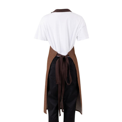 Southside Bib Apron Denim Tan with Brown Ties • PAS-BA119