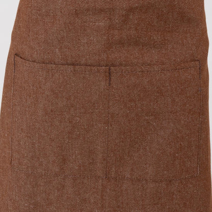 Southside X-Cross Back Bib Apron Denim Tan with Brown Ties • PAS-BA120