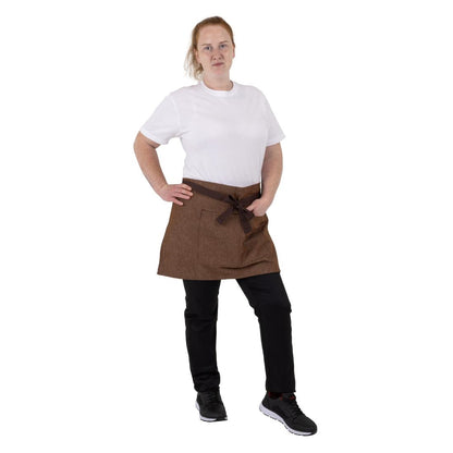 Southside Waist Apron Denim Tan with Brown Ties • PAS-BA121