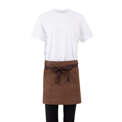 Southside Waist Apron Denim Tan with Brown Ties • PAS-BA121
