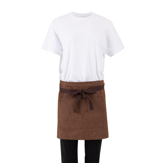 Southside Waist Apron Denim Tan with Brown Ties • PAS-BA121