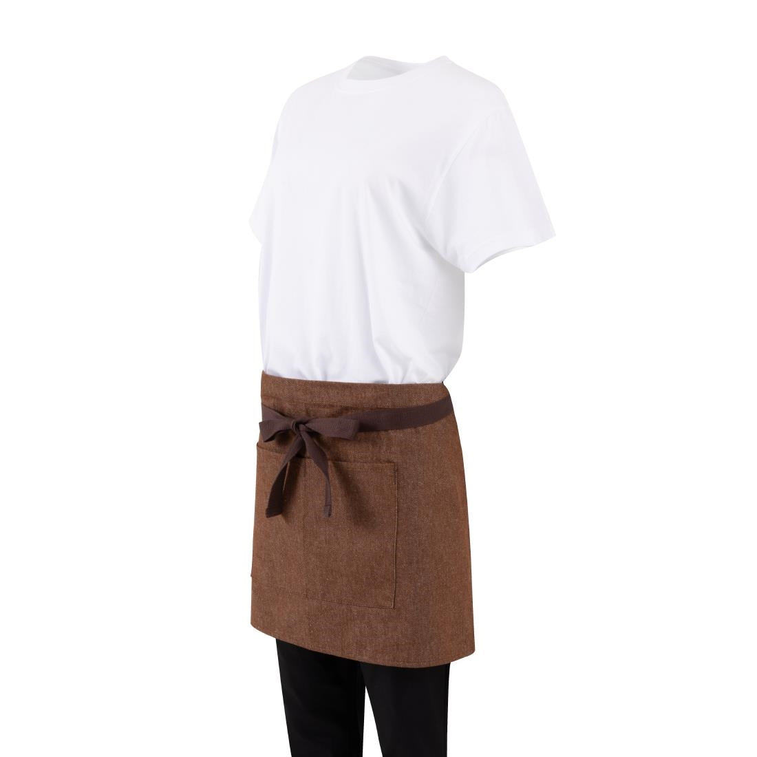 Southside Waist Apron Denim Tan with Brown Ties • PAS-BA121