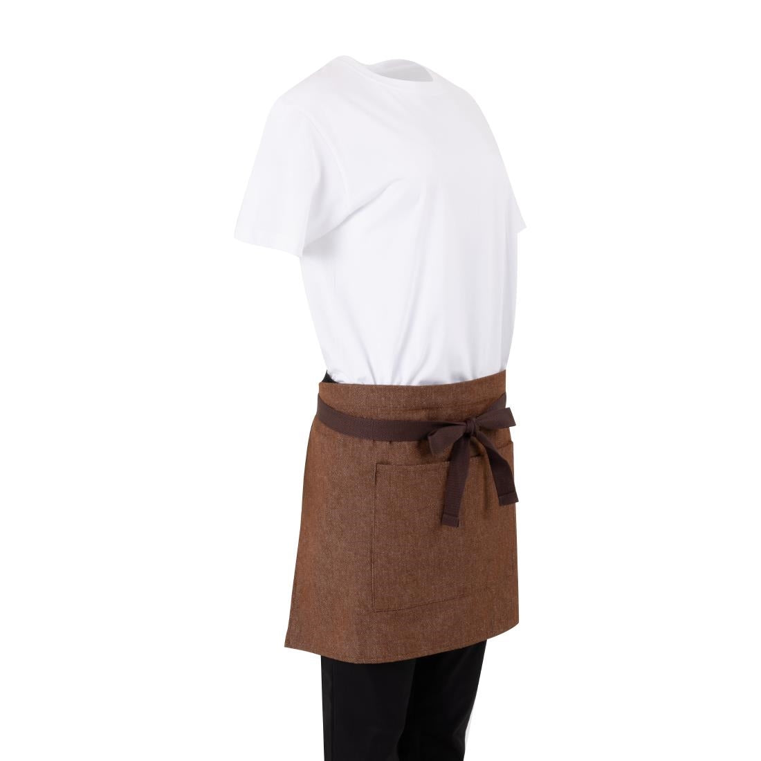 Southside Waist Apron Denim Tan with Brown Ties • PAS-BA121