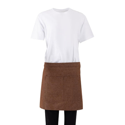 Southside Waist Apron Denim Tan with Brown Ties • PAS-BA121