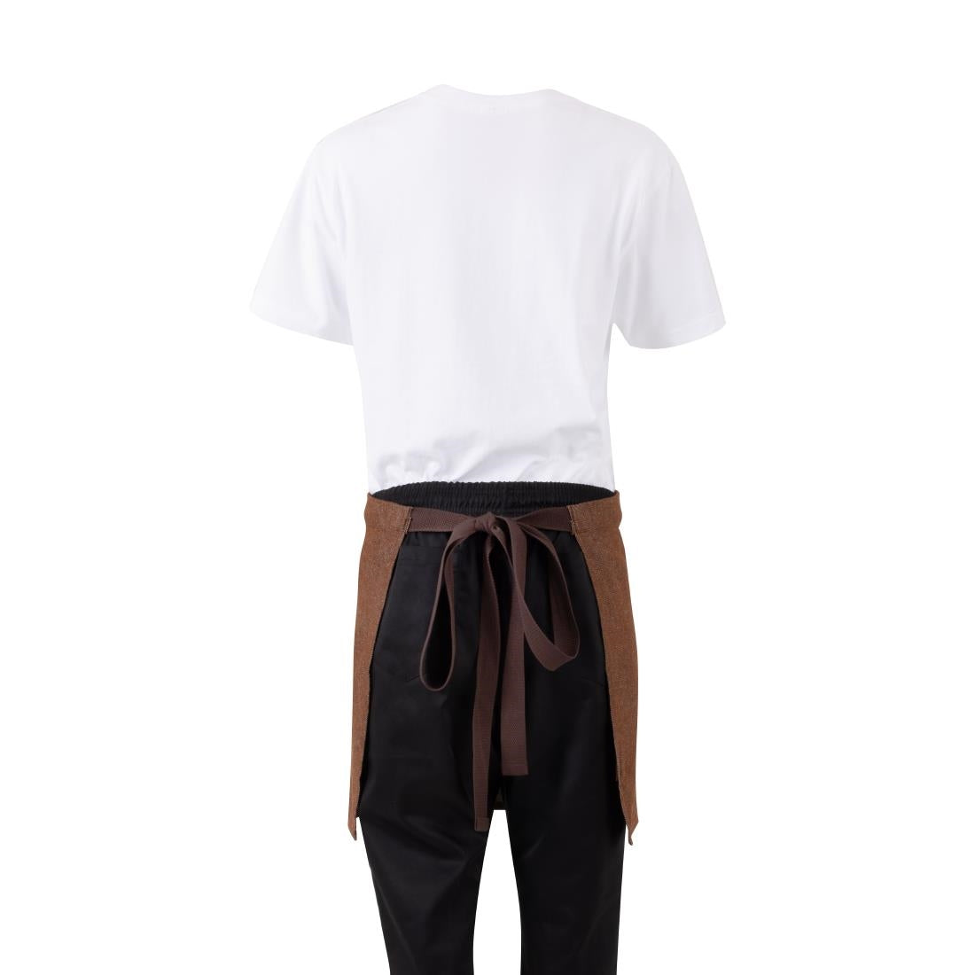 Southside Waist Apron Denim Tan with Brown Ties • PAS-BA121