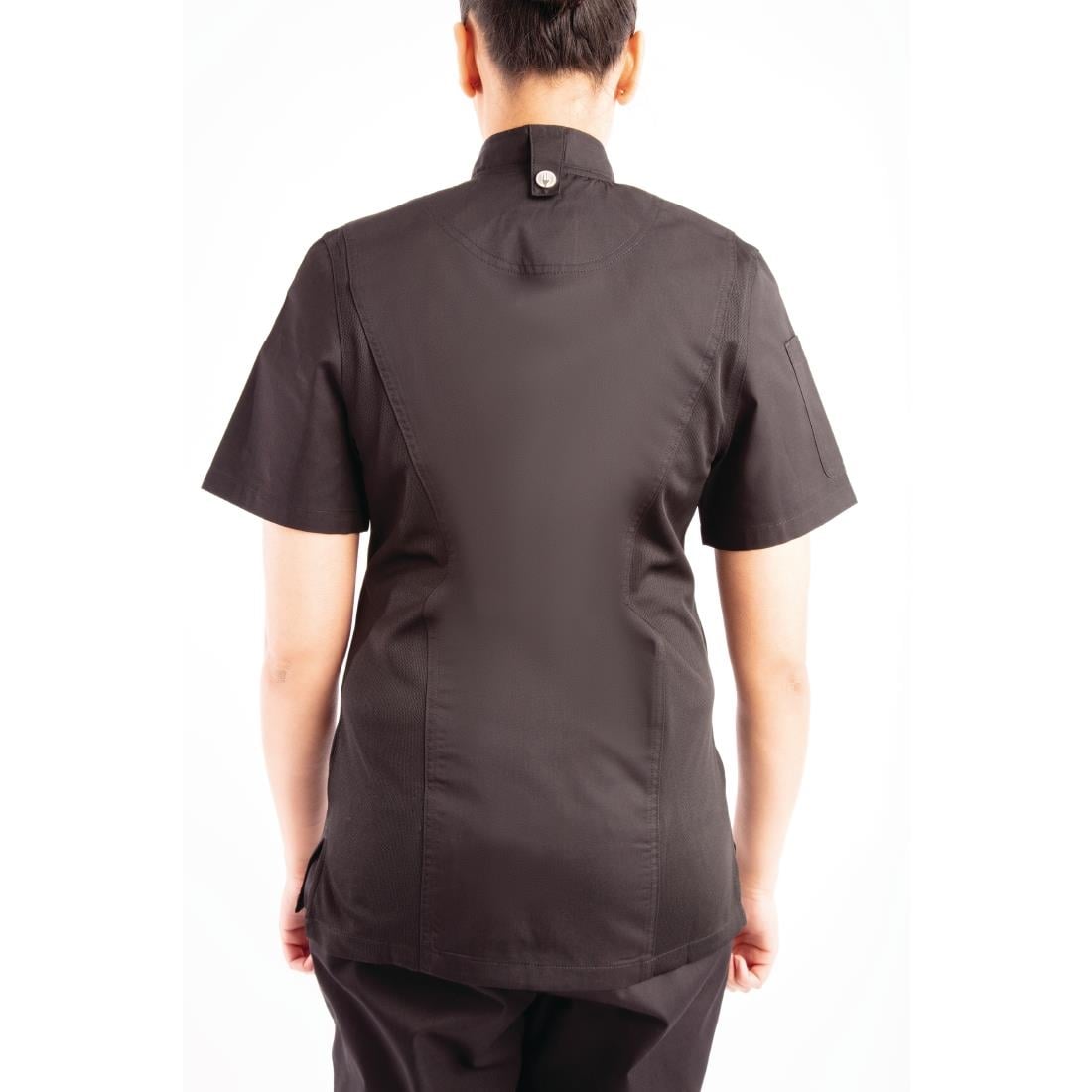 Chef Works Womens Springfield Zip Chef Jacket Black L • PAS-BB051-L