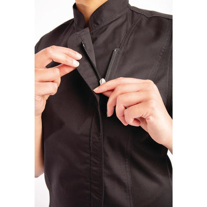 Chef Works Womens Springfield Zip Chefs Jacket Black • PAS-P_BB051