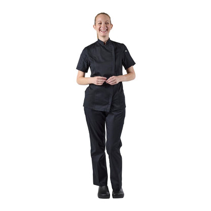 Chef Works Womens Springfield Zip Chefs Jacket Black • PAS-P_BB051