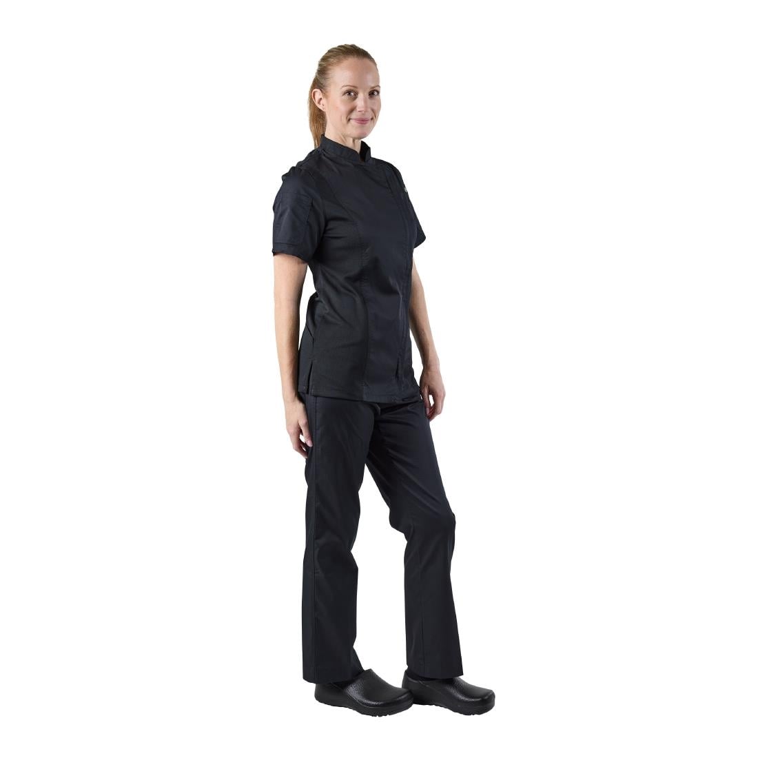 Chef Works Womens Springfield Zip Chef Jacket Black XL • PAS-BB051-XL