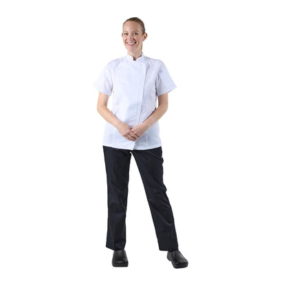 Chef Works Womens Springfield Zip Chef Jacket White XL • PAS-BB052-XL