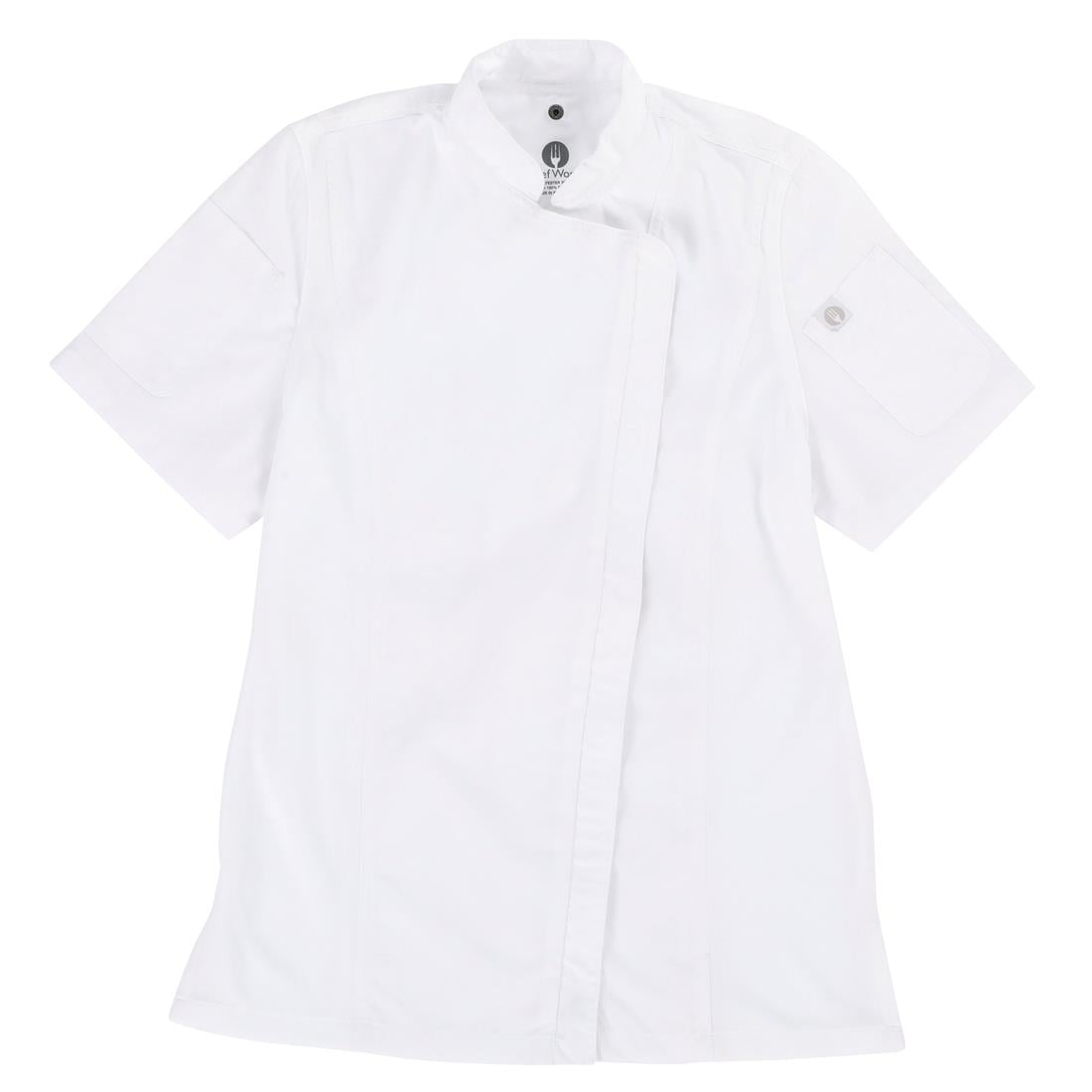 Chef Works Womens Springfield Zip Chef Jacket White XL • PAS-BB052-XL