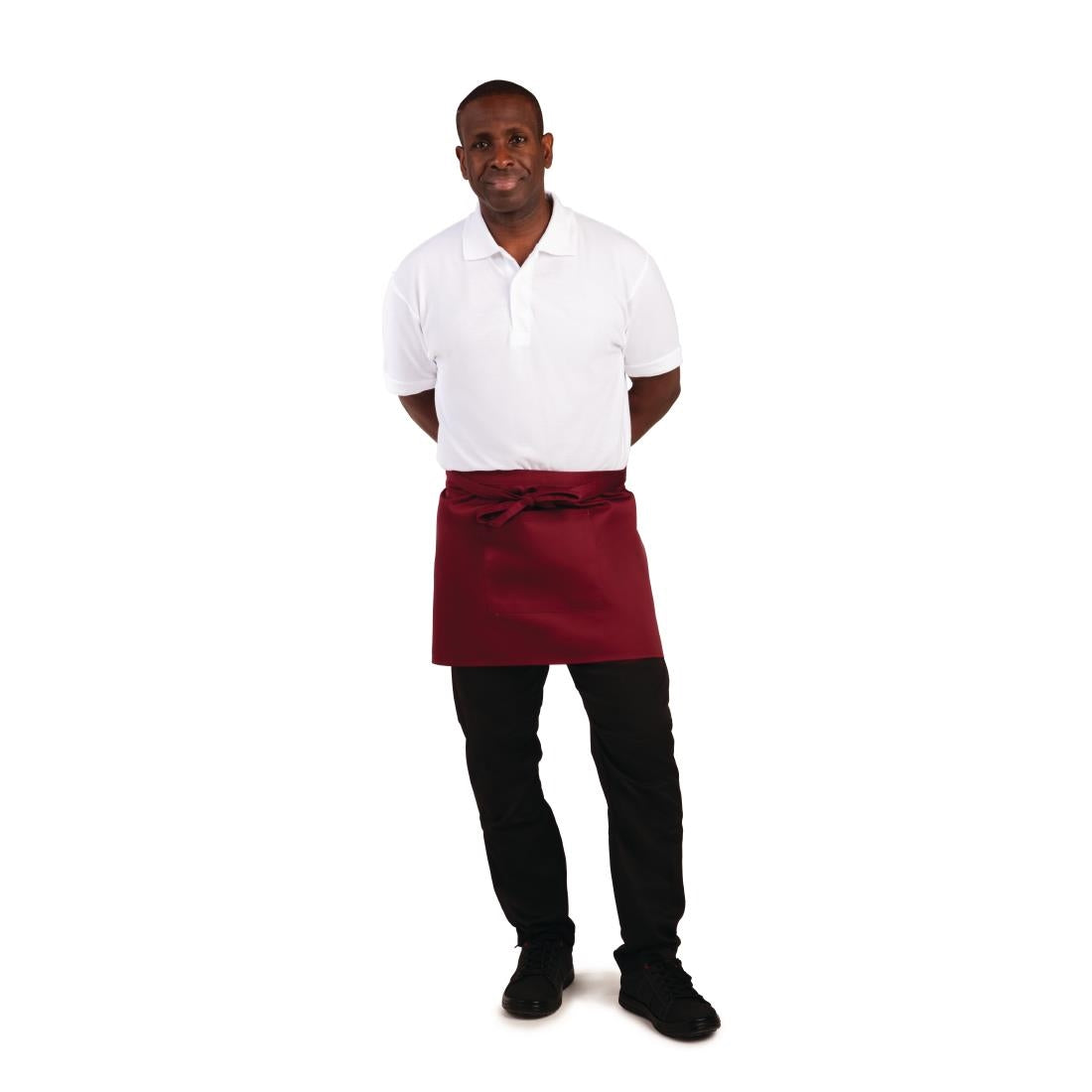 Whites Waist Apron Polycotton Burgundy • PAS-BB177