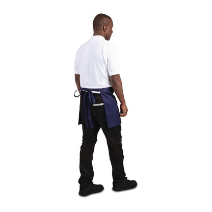 Whites Short Bistro Apron Navy Blue • PAS-BB179