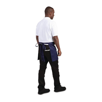Whites Short Bistro Apron Navy Blue (5 Pack) • PAS-JC260