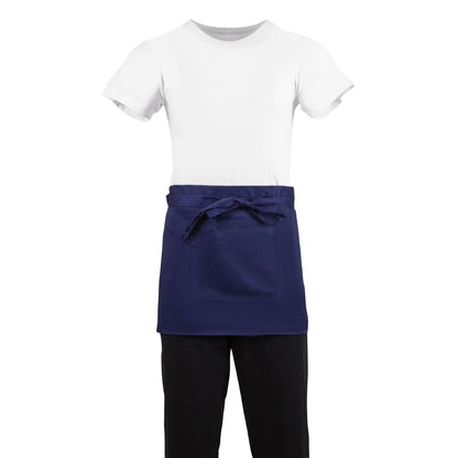 Whites Short Bistro Apron Navy Blue • PAS-BB179