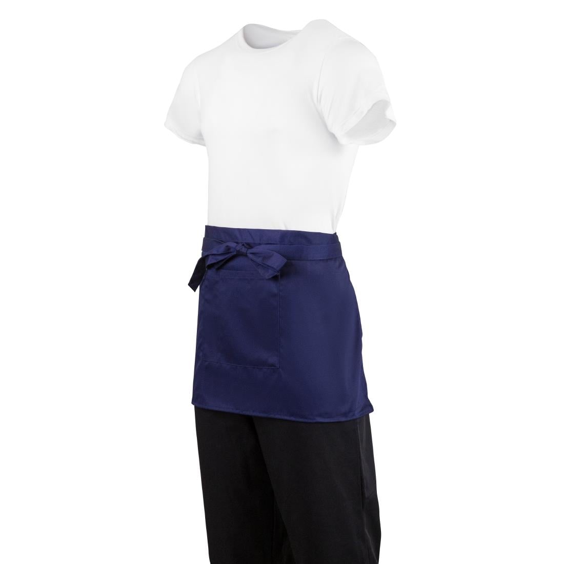 Whites Short Bistro Apron Navy Blue (5 Pack) • PAS-JC260
