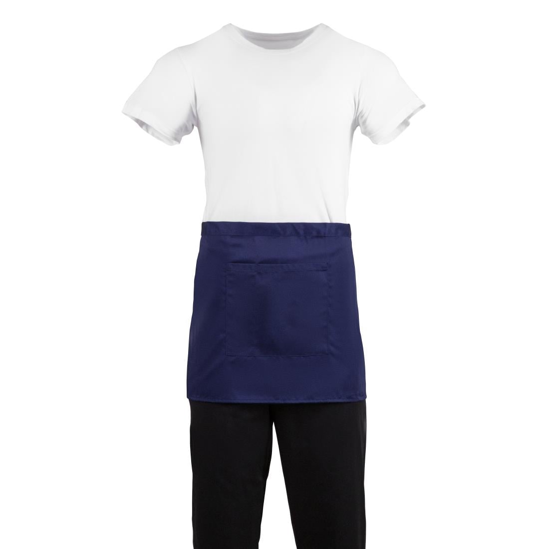 Whites Short Bistro Apron Navy Blue (5 Pack) • PAS-JC260