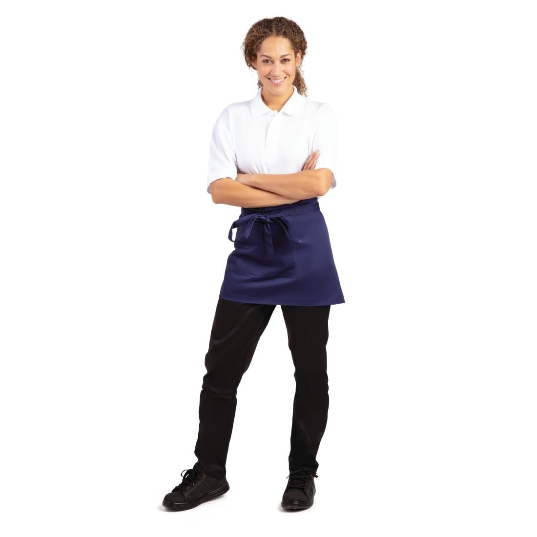 Whites Short Bistro Apron Navy Blue (5 Pack) • PAS-JC260