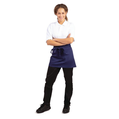 Whites Short Bistro Apron Navy Blue • PAS-BB179