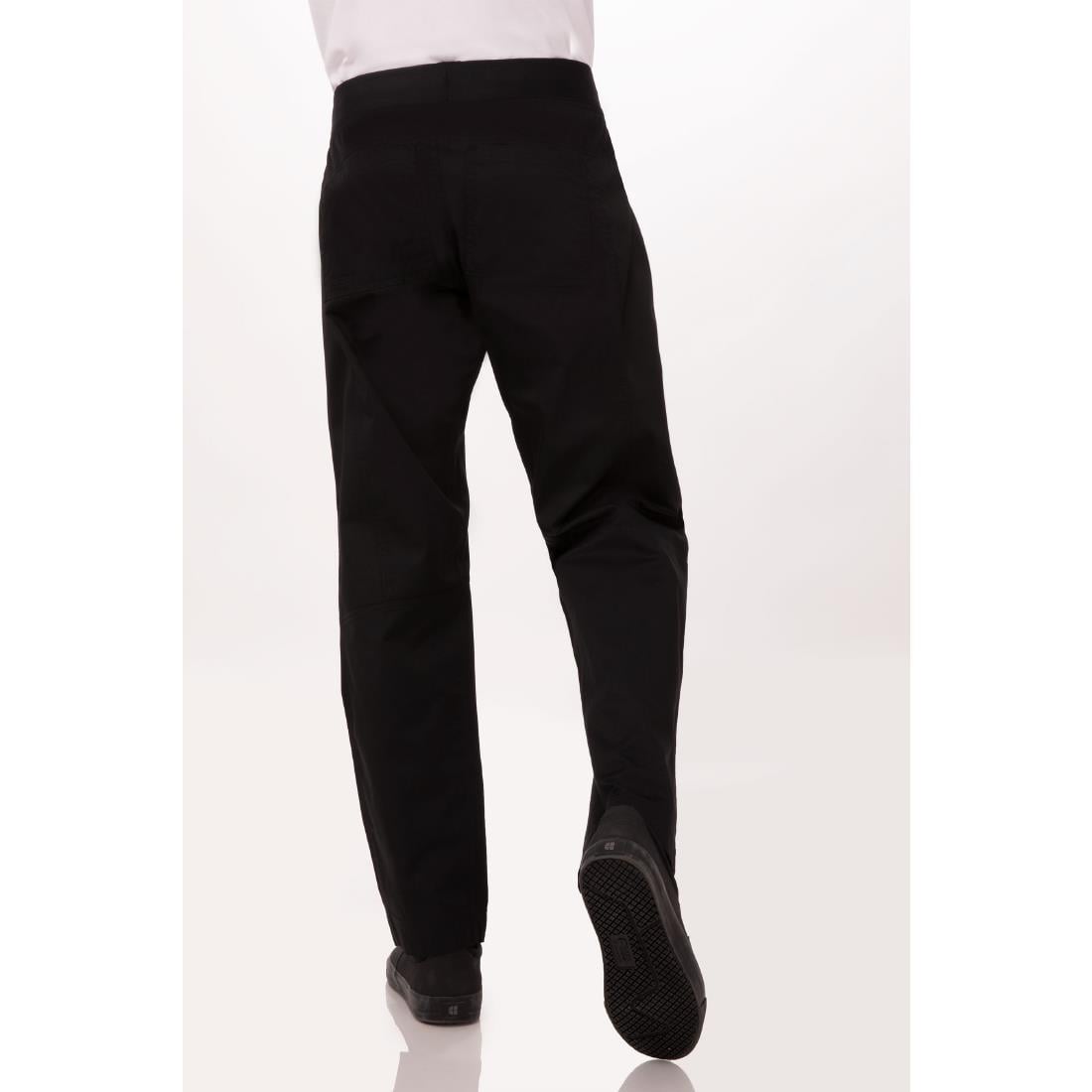 Chef Works Men's Lightweight Slim Trouser Black Size S • PAS-BB301-S