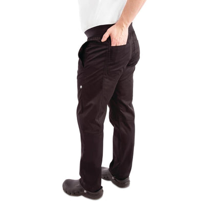 Chef Works Men's Lightweight Slim Trouser Black Size L • PAS-BB301-L