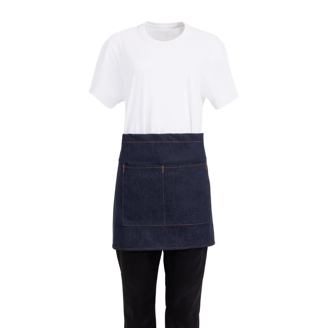 Southside Waist Apron Denim Blue with Tan Ties • PAS-BB465