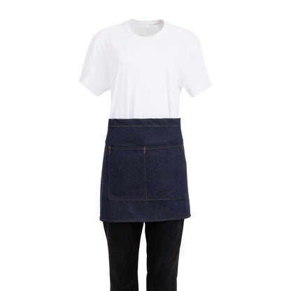 Southside Waist Apron Denim Blue with Tan Ties • PAS-BB465