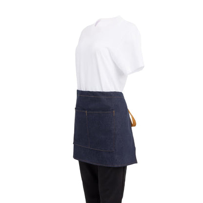 Southside Waist Apron Denim Blue with Tan Ties • PAS-BB465