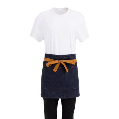 Southside Waist Apron Denim Blue with Tan Ties • PAS-BB465