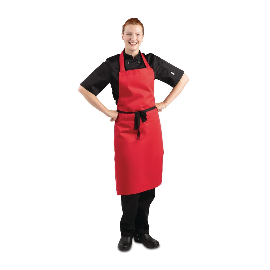 Whites Bib Apron Polycotton Red • PAS-BB466