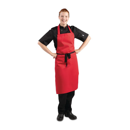 Whites Bib Apron Polycotton Red • PAS-BB466