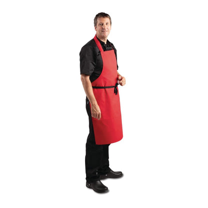 Whites Bib Apron Polycotton Red • PAS-BB466