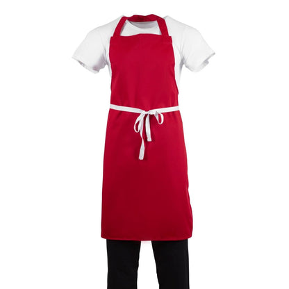 Whites Bib Apron Polycotton Red • PAS-BB466