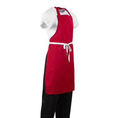 Whites Bib Apron Polycotton Red • PAS-BB466